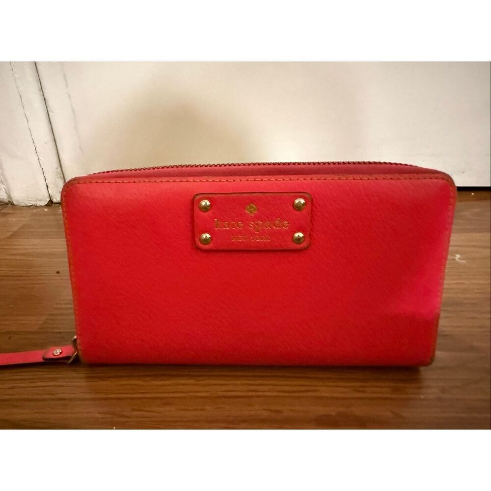 Kate Spade New York Pink Leather Zip Around Continental Wallet